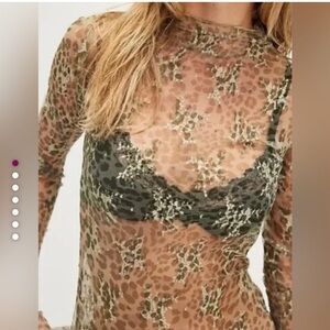 NWOT Intimately Free People Lady Lux Printed Layering Top
